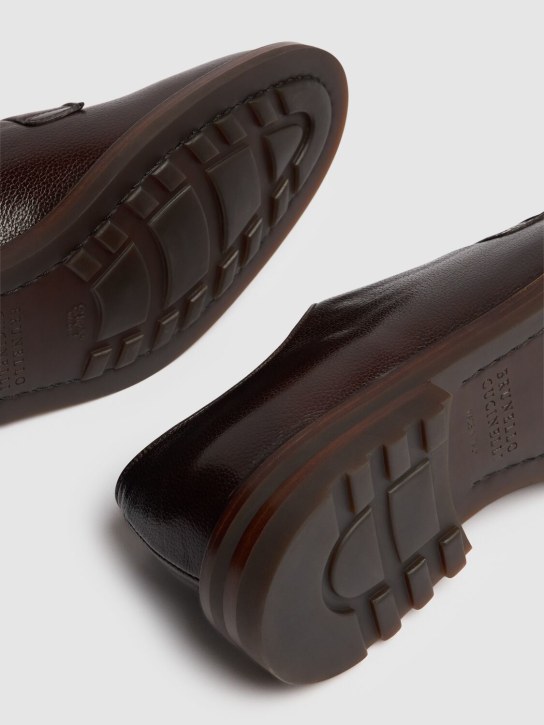 Brunello Cucinelli: Leather derby shoes - Brown - men_4 | Luisa Via Roma