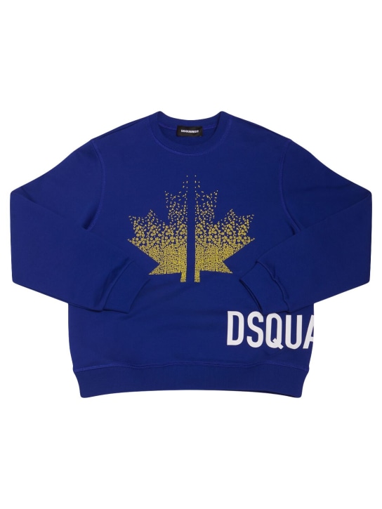 Dsquared2: コットンスウェットシャツ - ブルー - kids-boys_0 | Luisa Via Roma