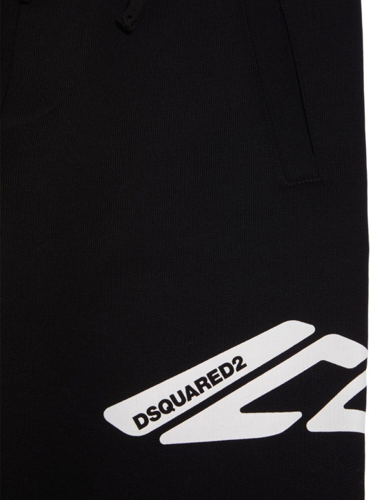 Dsquared2: Printed cotton sweatpants - Black - kids-boys_1 | Luisa Via Roma