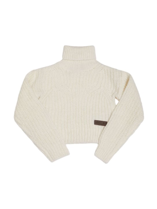 Dsquared2: Alpaca blend knit sweater - Beyaz - kids-girls_0 | Luisa Via Roma