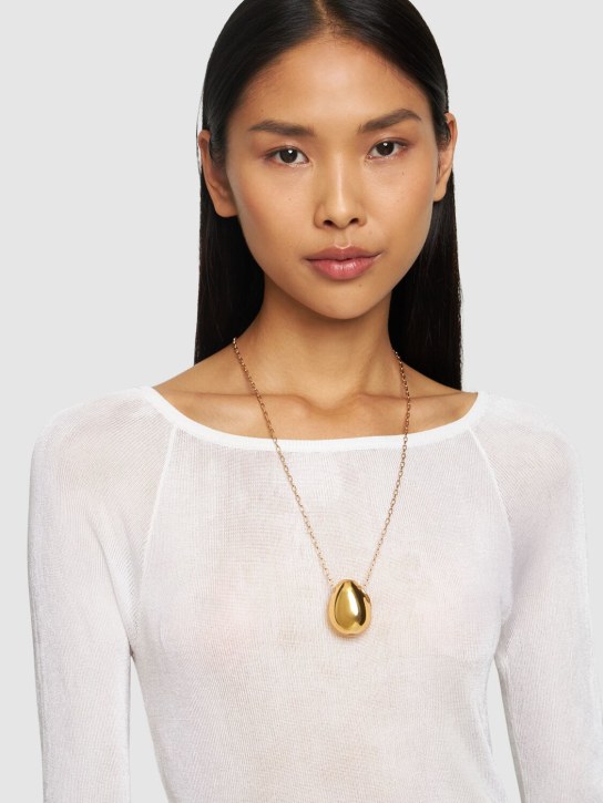 Isabel Marant: Shiny bubble charm long necklace - Altın Rengi - women_1 | Luisa Via Roma