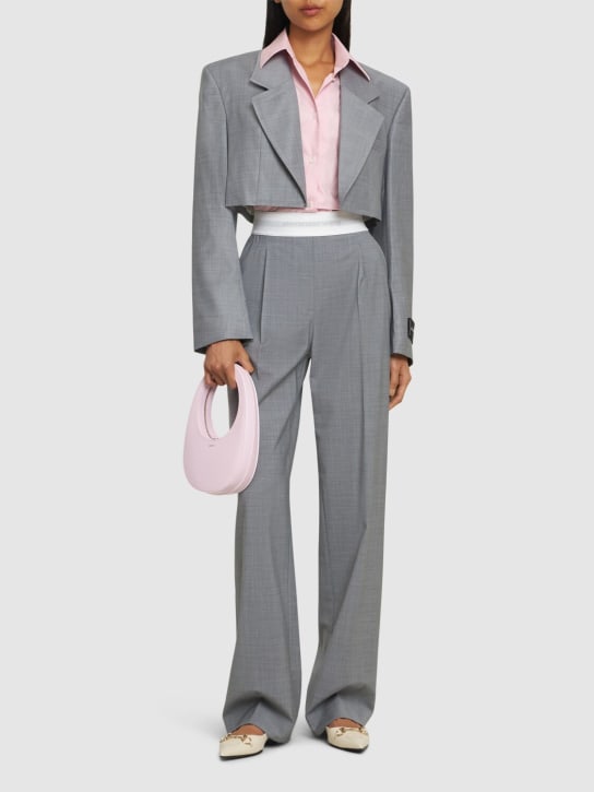 Alexander Wang: Pre-styled cropped blazer shirt - Grey - women_1 | Luisa Via Roma