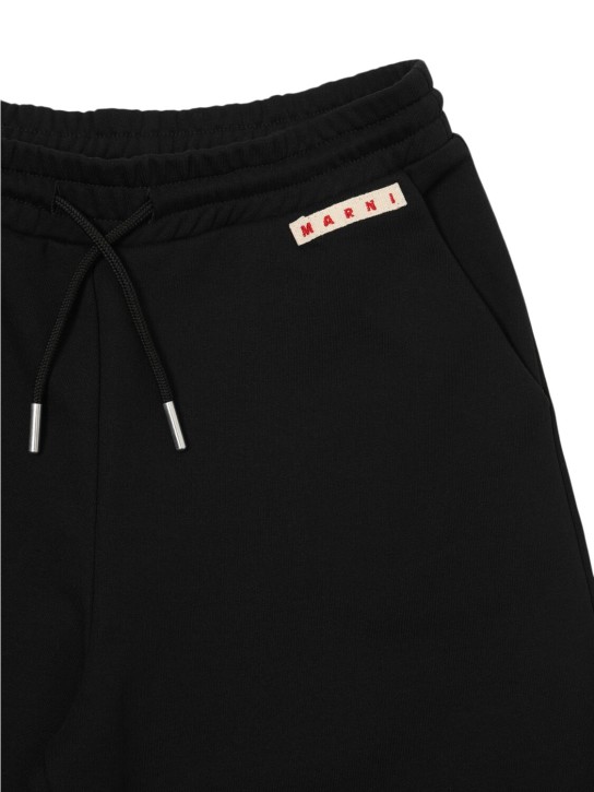 Marni Junior: Pantalon ample en coton - Noir - kids-girls_1 | Luisa Via Roma