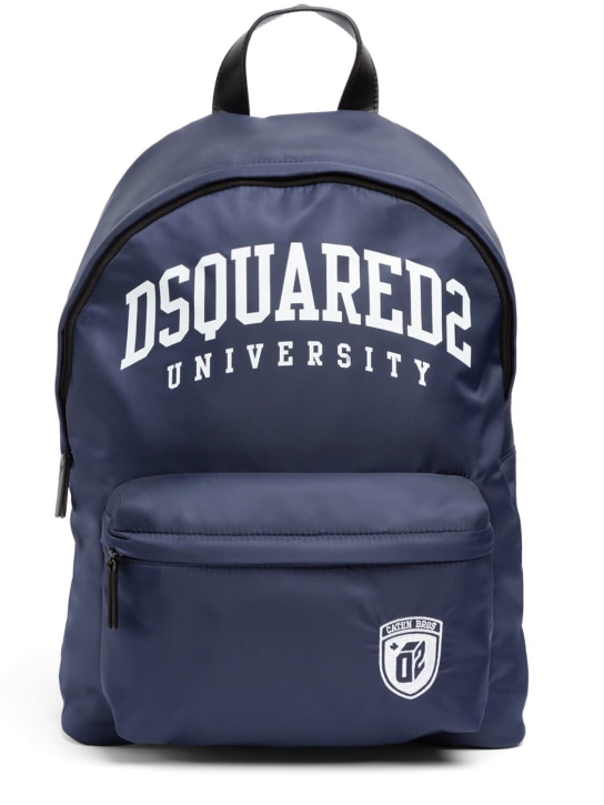 Dsquared2: Printed nylon backpack - Blue - kids-boys_0 | Luisa Via Roma