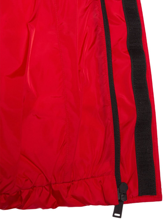 Dsquared2: Hooded nylon puffer jacket - Red - kids-boys_3 | Luisa Via Roma