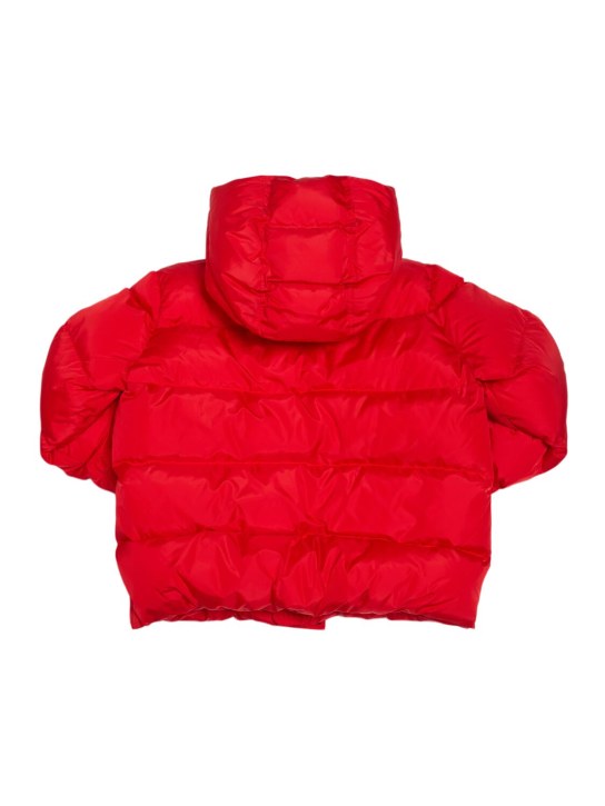 Dsquared2: Hooded nylon puffer jacket - Red - kids-boys_2 | Luisa Via Roma