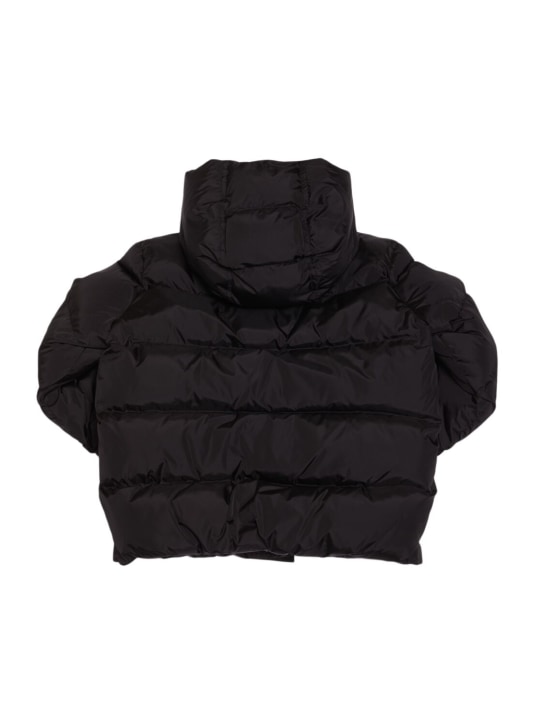 Dsquared2: Hooded nylon puffer jacket - Black - kids-boys_2 | Luisa Via Roma
