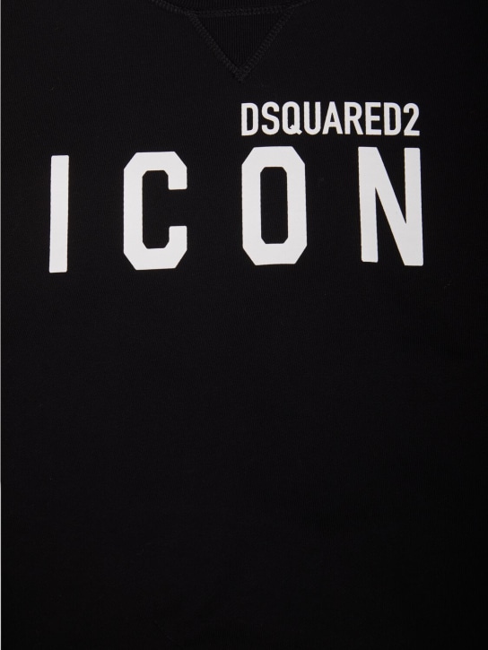 Dsquared2: Sweat-shirt en coton imprimé - Noir - kids-boys_1 | Luisa Via Roma