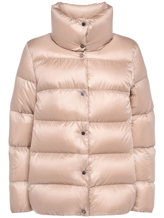 Moncler: Cochevis nylon down short jacket - Pastel Pink - women_0 | Luisa Via Roma