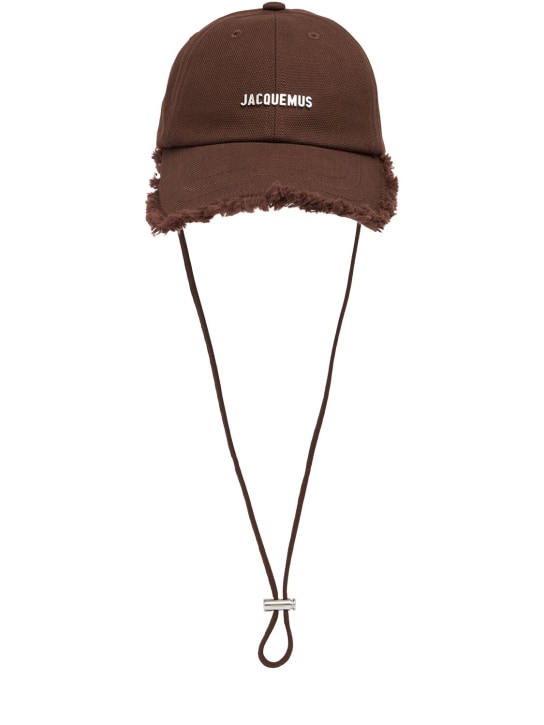 Jacquemus: La Casquette Artichaut棉质帽子 - 棕色 - men_0 | Luisa Via Roma