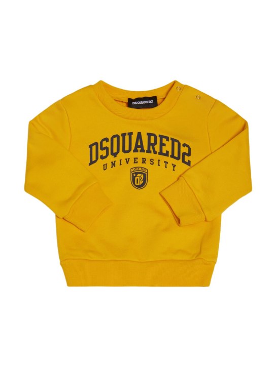Dsquared2: Printed cotton sweatshirt - Yellow - kids-boys_0 | Luisa Via Roma