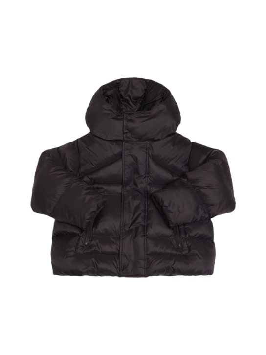 Dsquared2: Hooded nylon puffer jacket - Black - kids-boys_0 | Luisa Via Roma