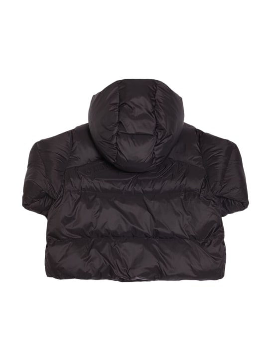 Dsquared2: Hooded nylon puffer jacket - Black - kids-boys_2 | Luisa Via Roma