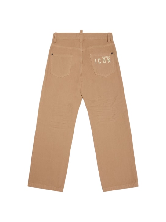 Dsquared2: Cotton denim pants - Beige - kids-boys_2 | Luisa Via Roma