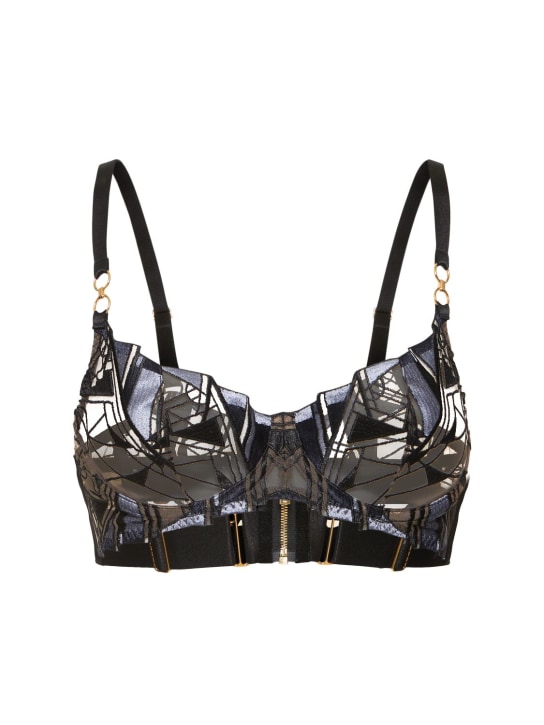 Bordelle: Cubism balconette wire bra - Black/Multi - women_0 | Luisa Via Roma