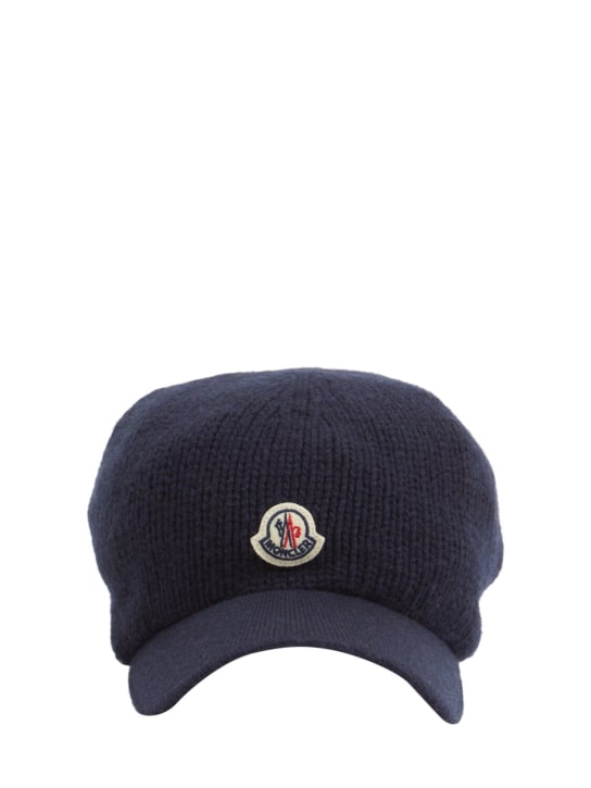 Moncler: Knit cotton baseball cap - Navy - women_0 | Luisa Via Roma