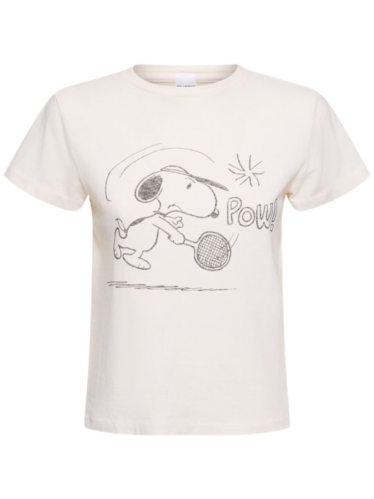 RE/DONE: T-shirt Classic Snoopy in cotone - Bianco - women_0 | Luisa Via Roma