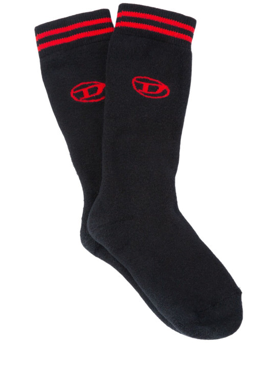 Diesel Kids: コットンブレンドニットソックス 2足セット - ブラック/ホワイト - kids-boys_1 | Luisa Via Roma