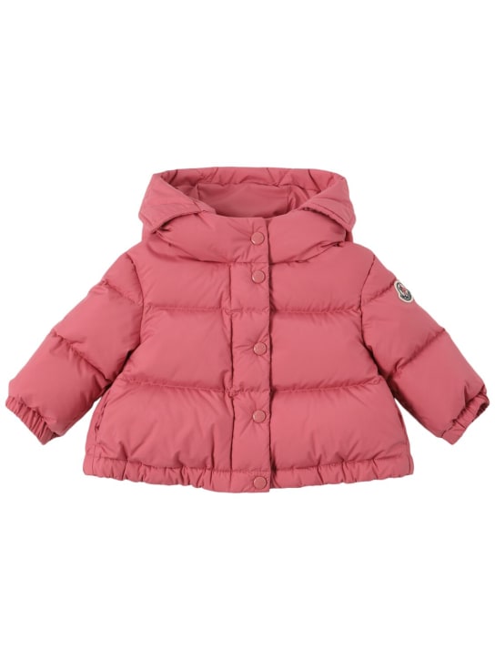 Moncler: Doudoune en nylon Laurie - Rose - kids-girls_0 | Luisa Via Roma