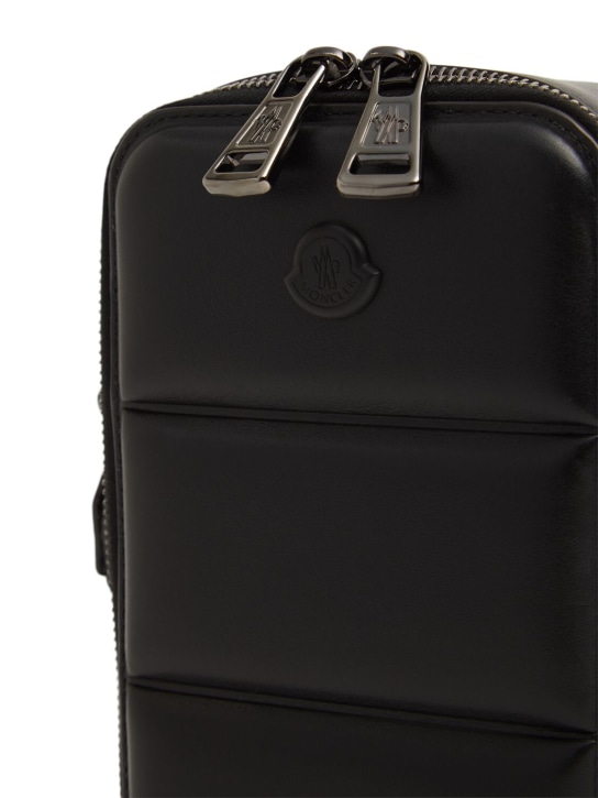 Moncler: Vertical leather crossbody bag - men_3 | Luisa Via Roma