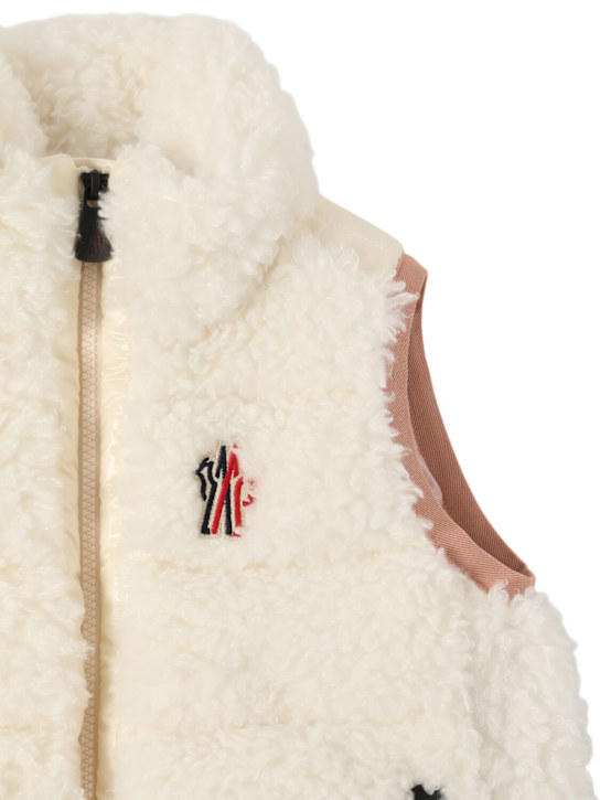 Moncler Grenoble: Piumino smanicato in teddy techno - kids-girls_1 | Luisa Via Roma