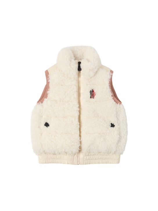 Moncler Grenoble: Piumino smanicato in teddy techno - kids-girls_0 | Luisa Via Roma