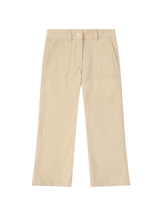 Moncler: Pantaloni larghi in cotone millerighe - kids-girls_0 | Luisa Via Roma