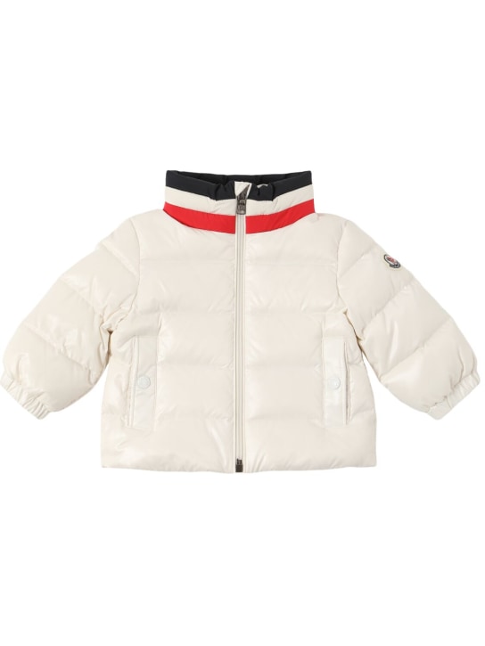 Moncler: Vashiti nylon down jacket - Blanc - kids-boys_0 | Luisa Via Roma