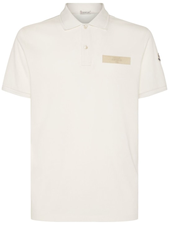 Moncler: Cotton piquet polo shirt - men_0 | Luisa Via Roma