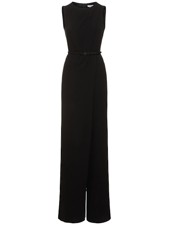 Max Mara: Sondrio belted cady long jumpsuit - women_0 | Luisa Via Roma