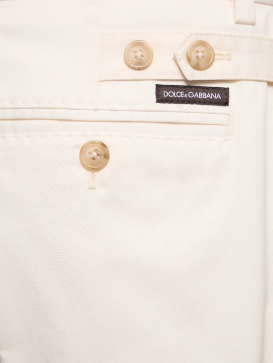Dolce&Gabbana: Pantalones de gabardina - Crema - men_1 | Luisa Via Roma