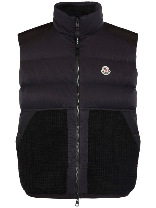 Moncler: Techno-Daunenweste „Larici“ - Schwarz - men_0 | Luisa Via Roma