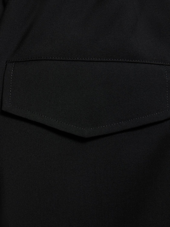 Jil Sander: Relaxed fit wool gabardine cropped pants - Black - men_1 | Luisa Via Roma