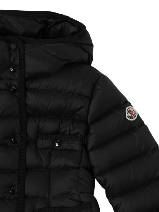Moncler: Hirma nylon down long jacket - kids-girls_1 | Luisa Via Roma