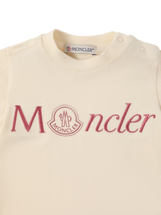 Moncler: T-shirt in jersey di misto cotone - kids-girls_1 | Luisa Via Roma
