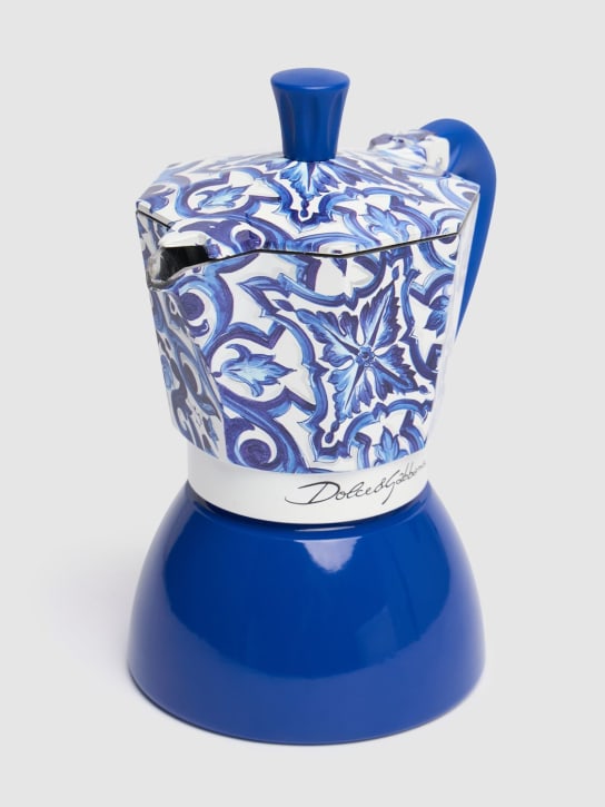 Dolce&Gabbana: Moka à induction 6 tasses - Bleu - ecraft_1 | Luisa Via Roma