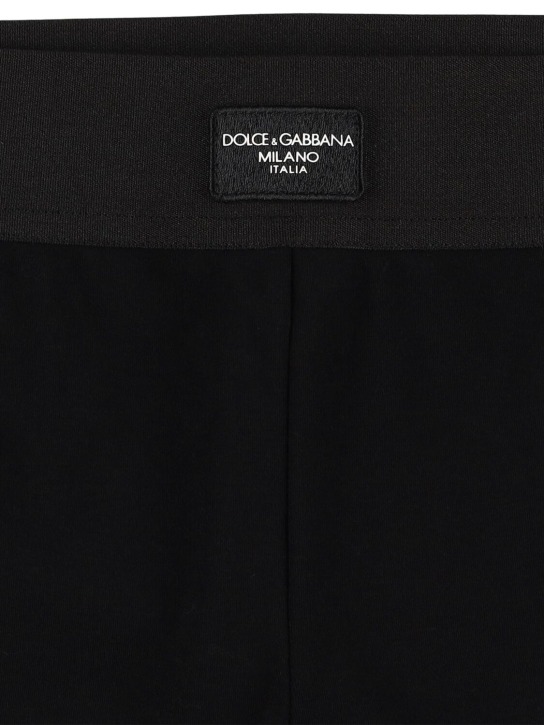 Dolce&Gabbana: Stretch cotton leggings - Siyah - kids-girls_1 | Luisa Via Roma