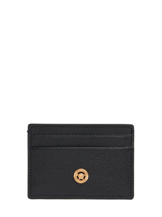 Versace: Leather card case - Black - men_0 | Luisa Via Roma