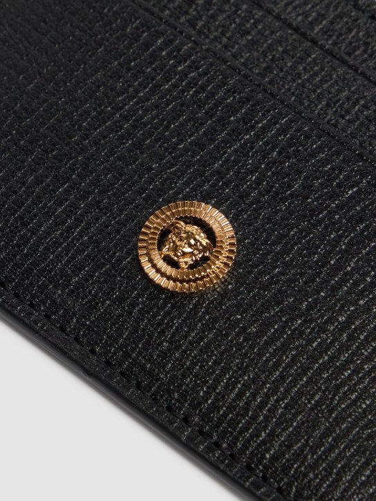 Versace: Leather card case - Black - men_1 | Luisa Via Roma