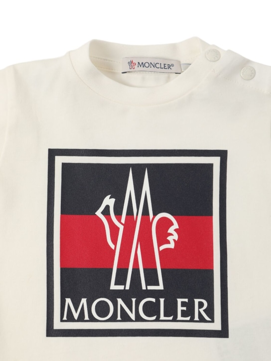 Moncler: Camiseta de algodón con manga larga - Silk White - kids-boys_1 | Luisa Via Roma