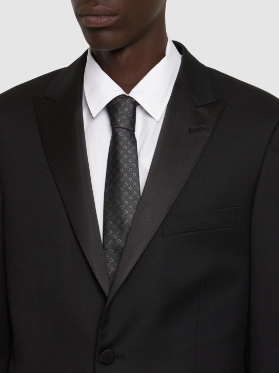 Gucci: Corbata de seda 7cm - Negro/Gris Oscuro - men_1 | Luisa Via Roma