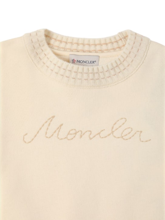 Moncler: Brushed cotton & wool sweatshirt - 화이트 - kids-girls_1 | Luisa Via Roma