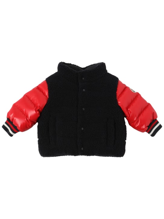 Moncler: Tyler tech teddy down jacket - kids-boys_0 | Luisa Via Roma