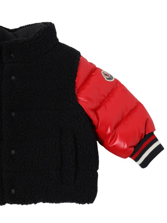 Moncler: Tyler tech teddy down jacket - kids-boys_1 | Luisa Via Roma