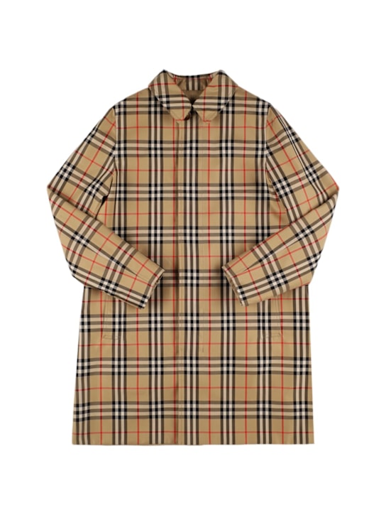 Burberry: Trench in cotone check - kids-girls_0 | Luisa Via Roma