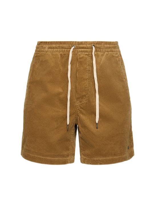 Polo Ralph Lauren: Short en coton côtelé à cordons - Despatch Tan - men_0 | Luisa Via Roma