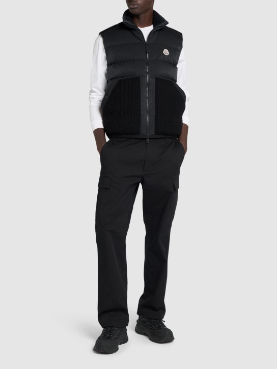 Moncler: Larici tech down vest - Black - men_1 | Luisa Via Roma