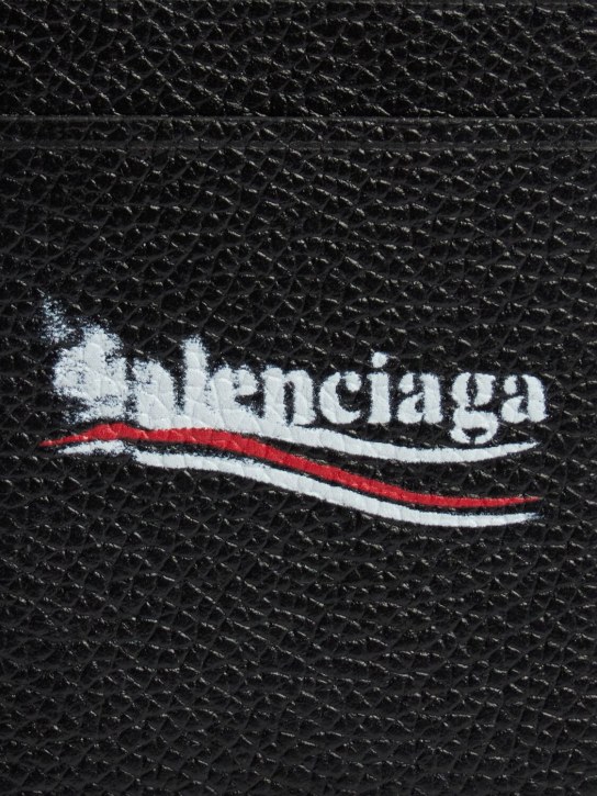 Balenciaga: Cash Magnet leather card holder - Black - men_1 | Luisa Via Roma