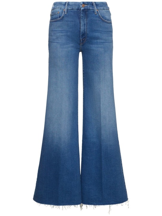 Mother: The Roller Fray mid rise wide denim jean - Blue - women_0 | Luisa Via Roma