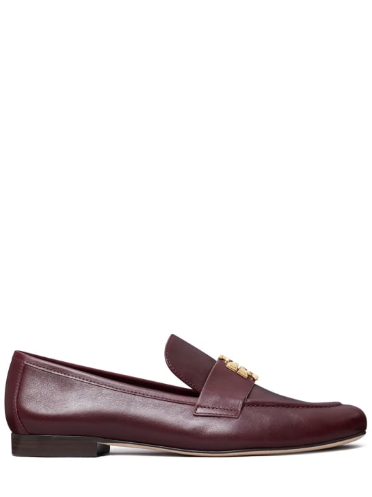 Tory Burch: 10mm Eleanor leather loafers - Burgundy - women_0 | Luisa Via Roma